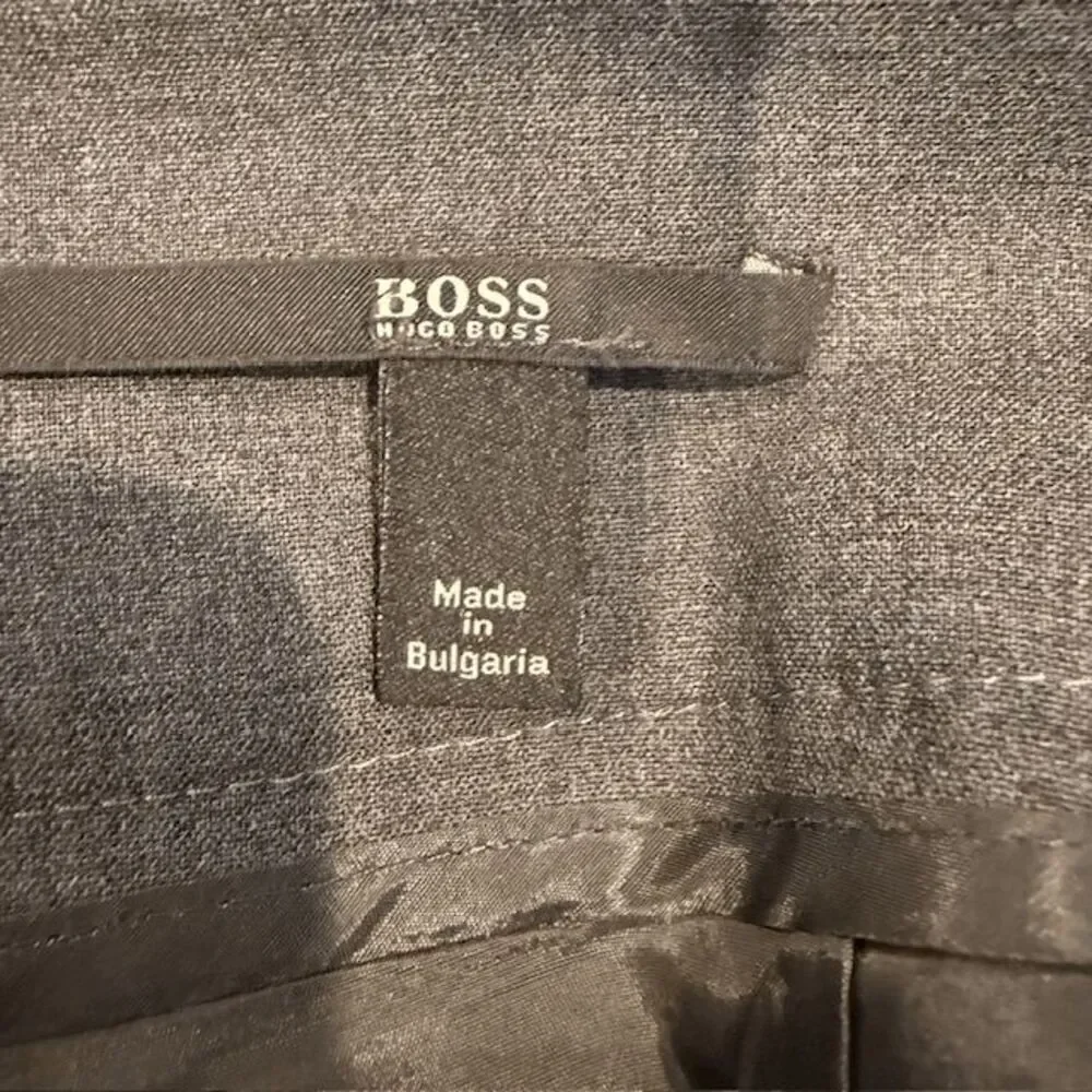 Hugo Boss Veronice Virgin Wool Stretch Blend Pencil Skirt Charcoal Gray‎ Size 8